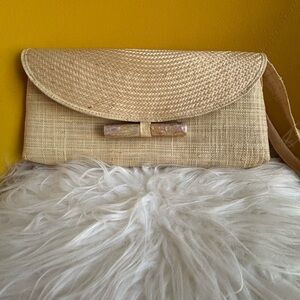 Kate Landry Natural Woven Clutch